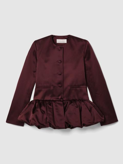 LIBEROWE SATIN DUCHESS BURGUNDY PEPLUM JACKET
