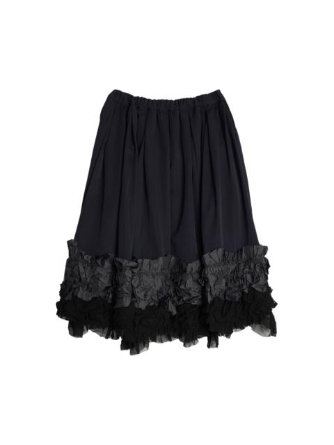 Comme des Garçons Wool Gabardine Lace Skirt 'Navy/Black'