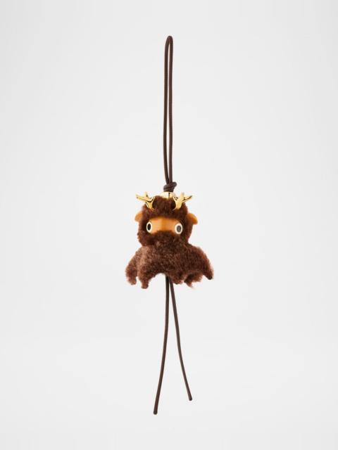Loewe Fawnie Deer Bag Charm in Acetate & Shearling