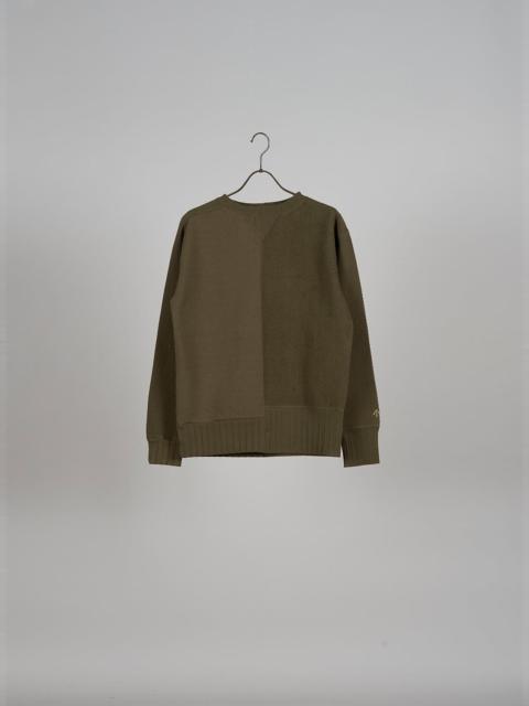 Nigel Cabourn Army Crew Jersey Mix in Green