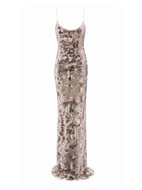 THE NEW ARRIVALS ILKYAZ OZEL Isis Beaded Tulle Maxi Dress