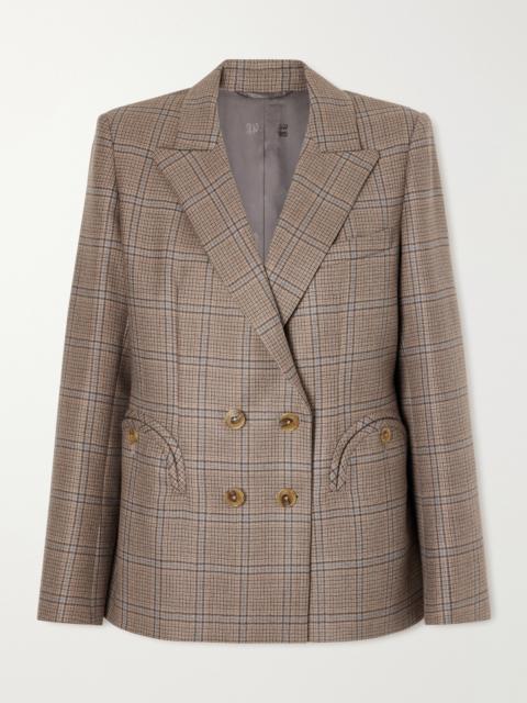 BLAZÉ MILANO Saona Charmer Double-breasted Checked Virgin Wool Blazer
