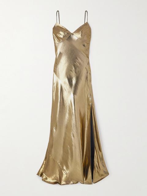 self-portrait Satin Maxi Dresss