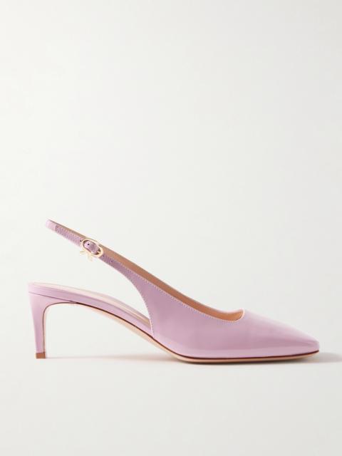 Gianvito Rossi Nuit 55 Glossed-leather Slingback Pumps