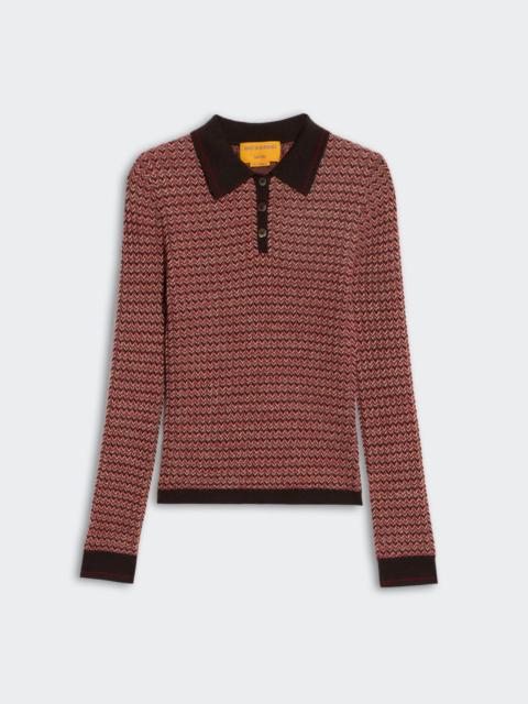 GUEST IN RESIDENCE Chevron L/S Shrunken Polo