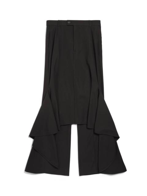 Women's Deconstructed Godet Skirt in Black