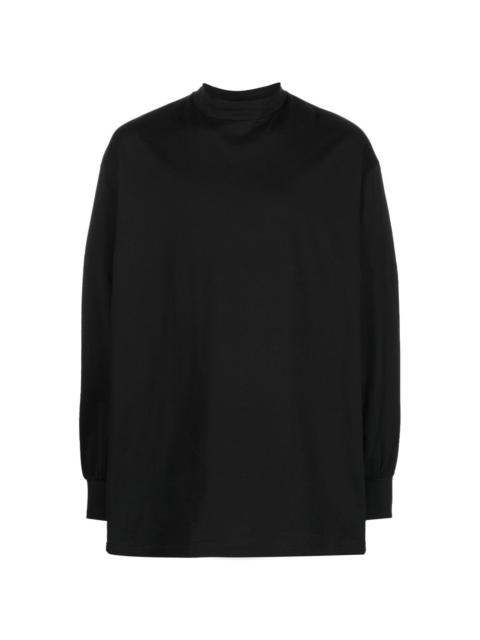 Y-3 mock-neck long-sleeved cotton T-shirt