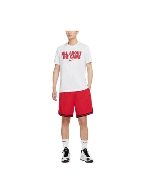 Nike Men's Nike Alphabet Printing Breathable Round Neck Pullover Short Sleeve White T-Shirt DV1219-100