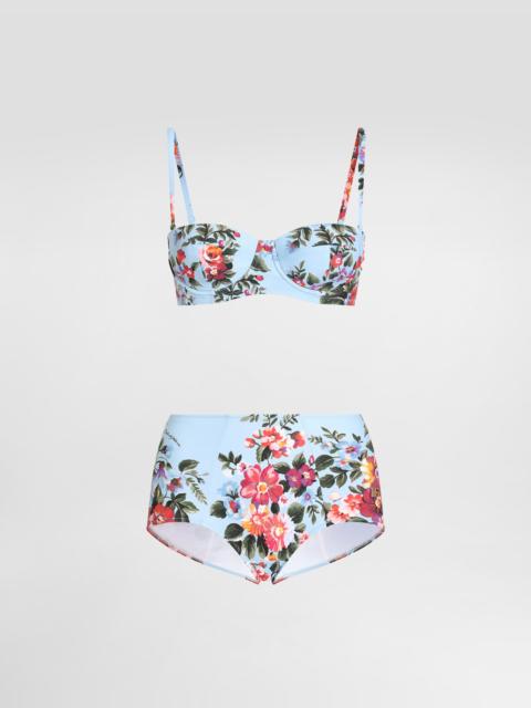 Dolce & Gabbana Flower bouquet-print balconette bikini