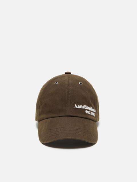 Acne Studios Waxed logo cap - Brown