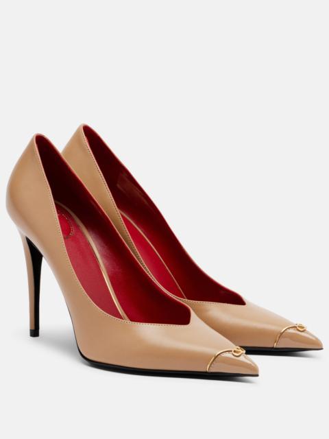 Valentino Heartip VLogo leather pumps