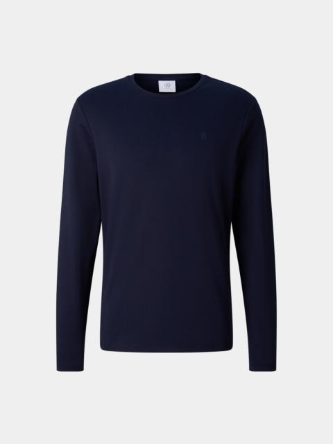 BOGNER Arvid Cotton Long-Sleeve Shirt in Navy