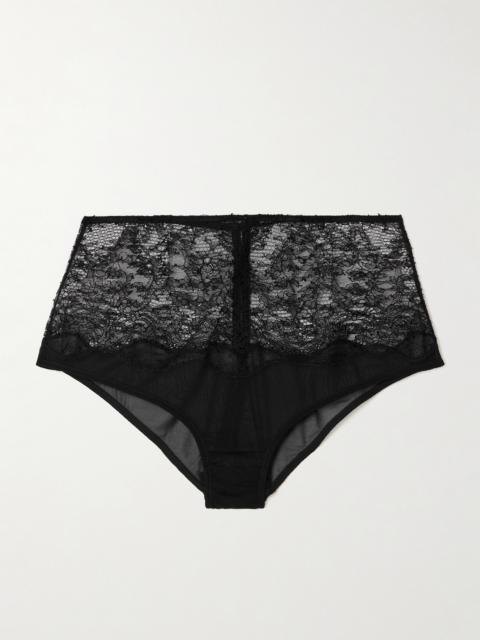 KIKI DE MONTPARNASSE La Follie Lace And Mesh Briefs