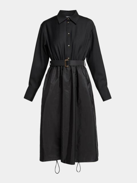 Moncler Belted A-Line Shirtdress