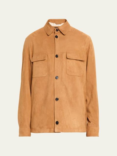 Loro Piana Men's Oversized Suede Shirt Jacket