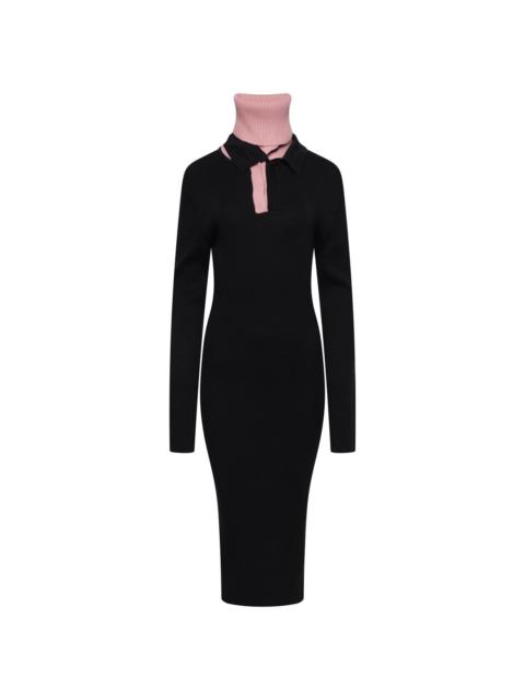 Y/Project Triple-Collar Maxi Dress in Black