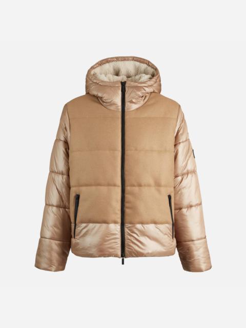 HOGAN Bimaterial Quilted Jacket Beige