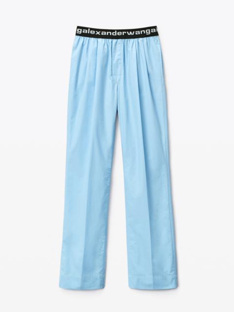 Alexander Wang LOGO ELASTIC PLEATED PANT IN COTTON