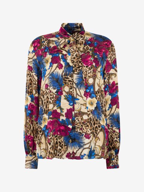 Roberto Cavalli Flower Leo Print Shirt