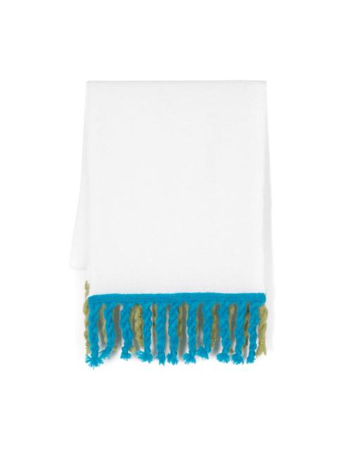 knitted fringed scarf