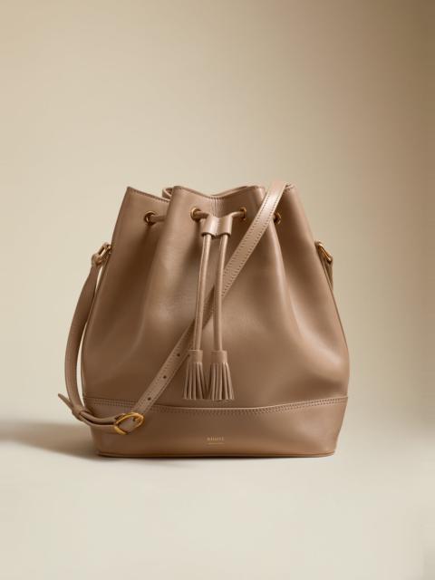 KHAITE The Medium Cecilia Crossbody Bag in Taupe Leather