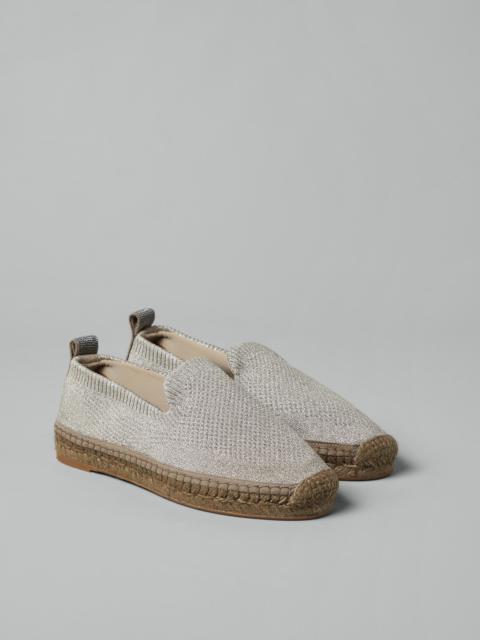 Sparkling knit espadrilles with shiny loop detail