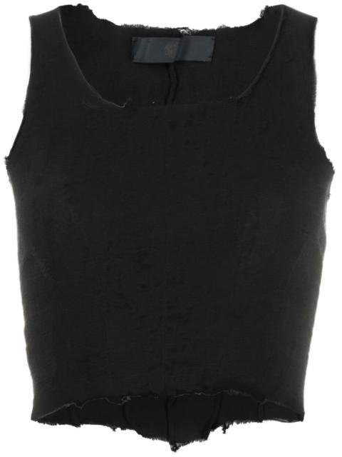 Marc Le Bihan raw-edge cropped top