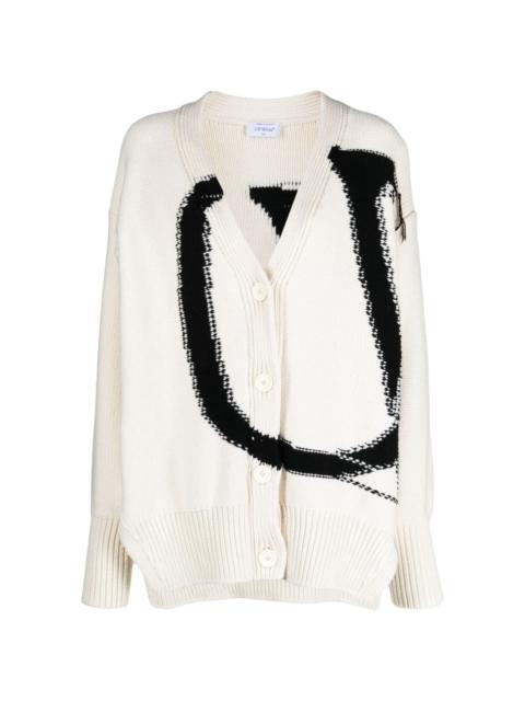 Off-White Maxi logo-intarsia wool cardigan