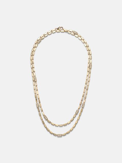 SUZANNE KALAN Block-Chain 18kt gold chain necklace with diamonds