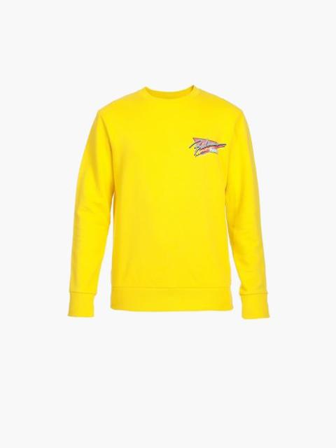 Balmain Yellow cotton sweatshirt with multicolor Balmain Paris logo print