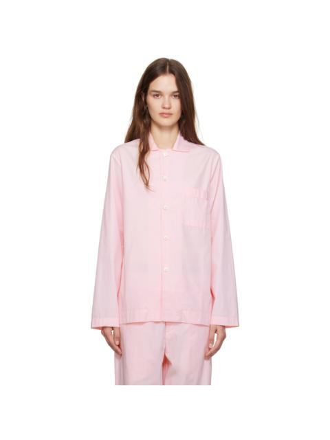 TEKLA Pink Poplin Long-Sleeved Pyjama Shirt