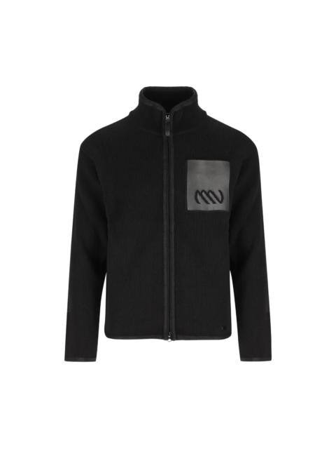 Massimo Osti Studio LOGO-PATCH RIBBED-KNIT CARDIGAN