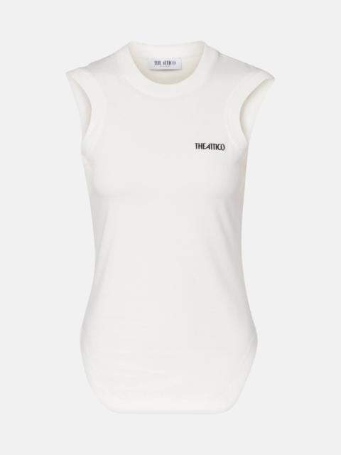 THE ATTICO Logo cotton top