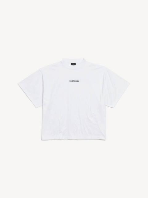BALENCIAGA Women's Balenciaga Back Cropped T-shirt in White/black