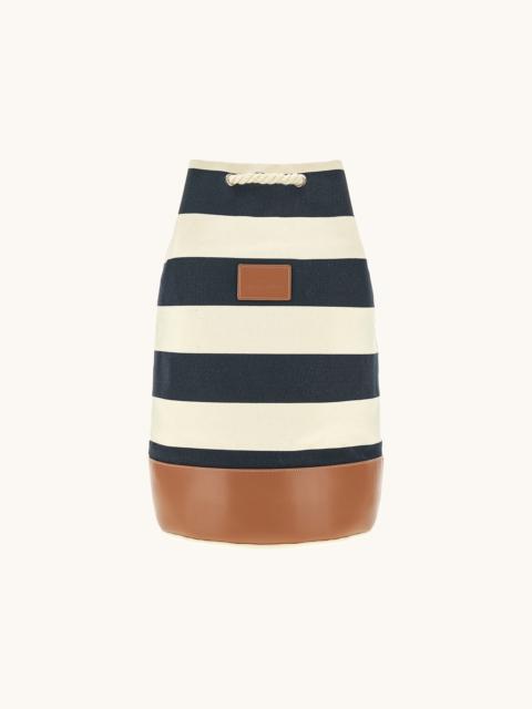 Paul & Shark STRIPED CANVAS BAG WITH LEATHER DETAILS