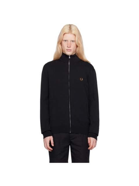 Fred Perry Black Classic Zip Through Cardigan