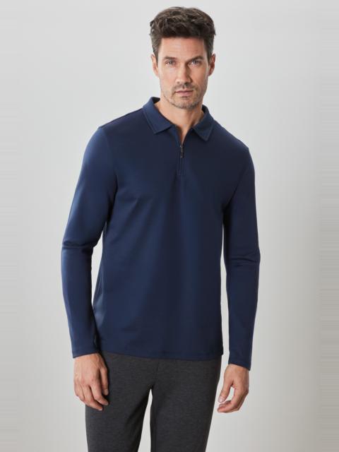 ROBERT BARAKETT The Barakett Long-Sleeve Zip Polo
