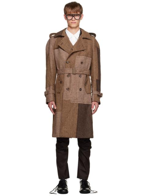 Junya Watanabe MAN herringbone double-breasted wool coat