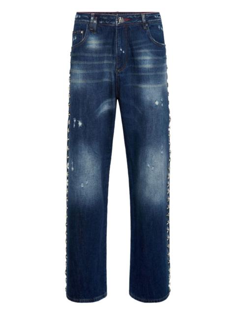 PHILIPP PLEIN Beach Boy Fit star-studded distressed jeans