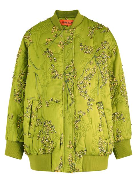 STINE GOYA Stine Goya Floral-print Embellished Satin Bomber Jacket