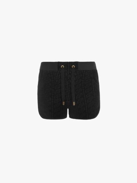 Cotton shorts with embossed Balmain monogram