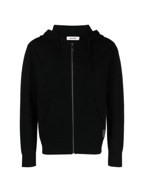 Sandro zip-up long-sleeved hoodie
