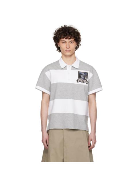 GmbH White & Gray Paneled Polo