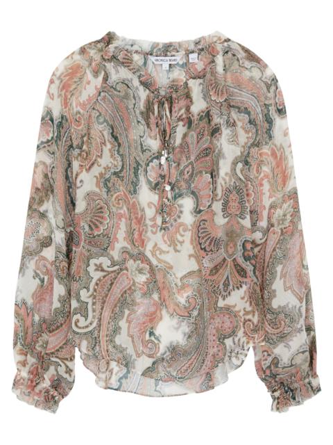 VERONICA BEARD Antonette paisley-print silk-georgette blouse