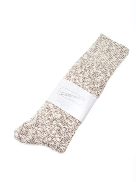 ANONYMOUSISM Light Weight Slub Crew Sock Beige