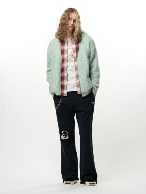 KAMIYA Embroidered Shaggy Mohair Knit Cardigan
