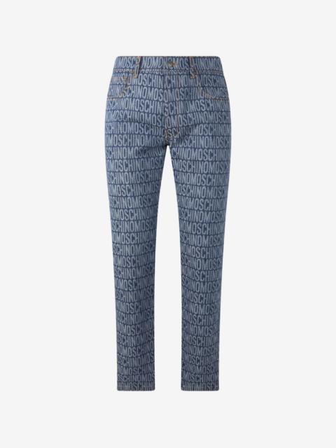 Moschino logo-print slim-fit jeans