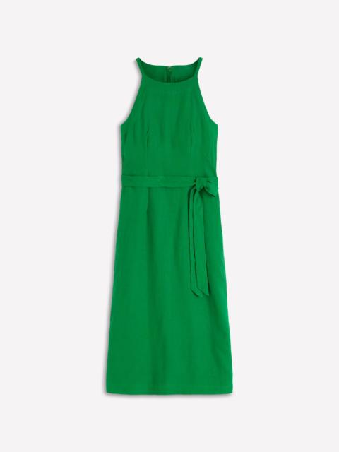 BODEN Rosa Halter Linen Midi Dress-Amazon Green