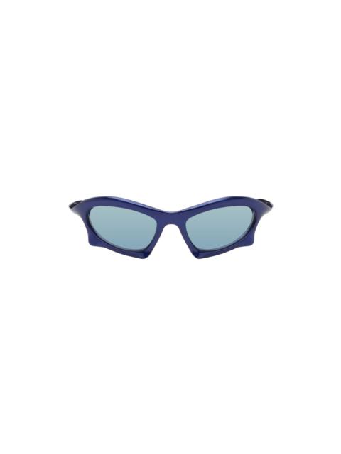 Blue Bat Rectangle Sunglasses