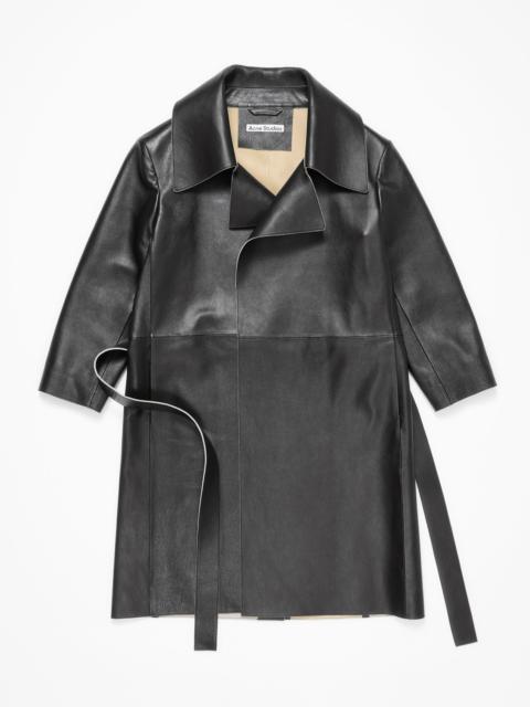 Acne Studios Double-breasted leather coat - Black